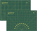 Headley Tools 18"x12" Thickened Self Healing Cutting Mat, A3 Rotary Cutting Sewing Mat for Crafts, Double Sided 5-Ply Table Cutting Board for Fabric Quilting Leather Arts Hobby Project, Green