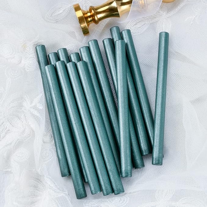 16 PCS Sealing Gun Wax Sticks in Patina Color for Stamp Seals, Fit to Mini Glue Gun