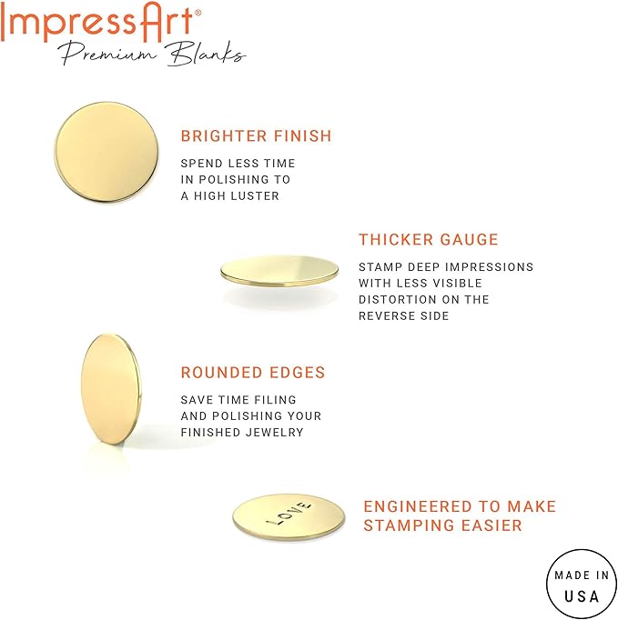 ImpressArt - Premium Metal Stamping Rectangle Blanks for Metal Stamping and Jewelry Making (24 Pack) (1/4" x 1 1/2" Rectangle Strip, Brass)