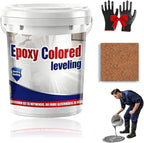 Epoxy Floor Paint, Epoxy Colored Sand Floor Paint, High-Gloss Marble Effect Self-Leveling Coating, Waterproof, Non-Slip, Ultra-Durable for Garage, Basement, Wood Floors (Orange,22 lb)
