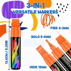 FansArriche Acrylic Paint Markers, 15mm Jumbo Felt Tip, 24 Colored Waterproof and Permanent Paint Pens for Tagging, Signs, Calligraphy, and Outdoor Paintings