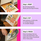 MINSEO Jet Flex Premium Opaque Heat Transfer Paper for Dark Fabric (10 Sheets 8.5x11") Printable Iron-on Transfer Vinyl for Inkjet Printer (Made in Korea)