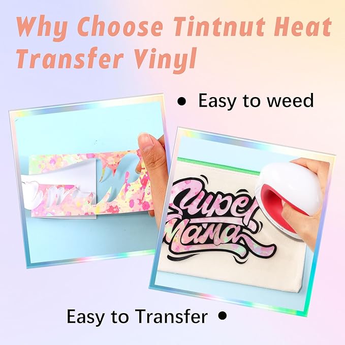 Tintnut Splash Heat Transfer Vinyl Roll - 12 Inch x 5ft Spring Color Watercolor Ink Patterned HTV Splatter Iron On Vinyl DIY T-Shirts Hats Clothes Canvas Bags for Cricut or Silhouette Cameo