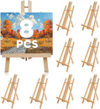 CONDA 8 Pack 16" Tabletop Display Easel, Portable A-Frame Tripod Display Easel for Painting Party & Displaying Canvases, Photos, Display Tripod Holder Stand for Students Kids Beginners