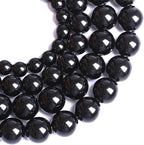 12MM Natural Black Agate Gemstone Beads Round Loose Stone Beads for Jewelry and Bracelets Making 32pcs 15"