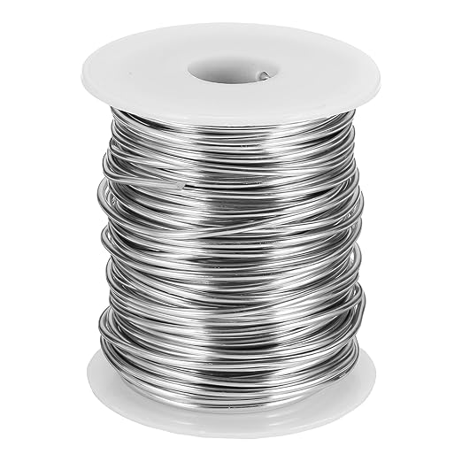 uxcell 12 Gauge / 2mm Anodized Aluminum Wire for Jewelry Craft Making, 102 Feet Bendable Flexible Wire for DIY Home Decor Gardening Sculpture, Silver
