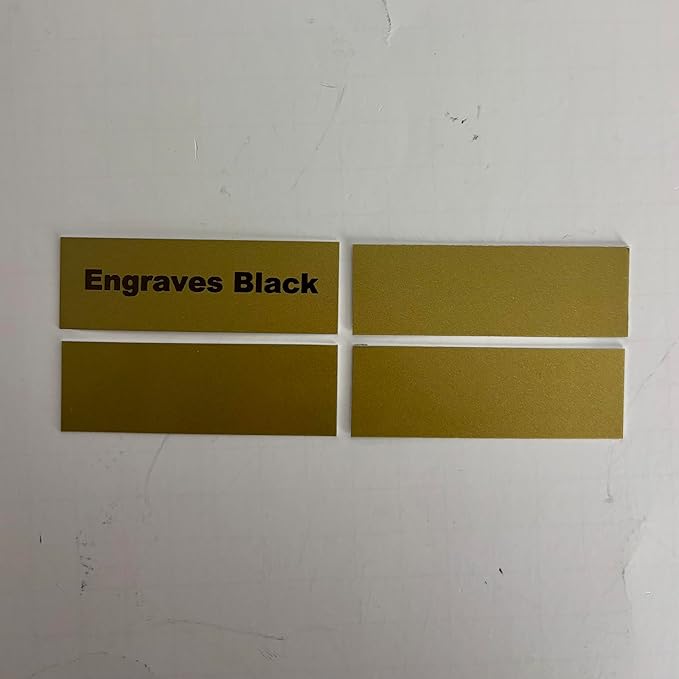 Blank Metal Plates for Laser Engraving - 4 Pack | Aluminum Sheets 0.020" Thick | CO2, Diode, Fiber Laser Compatible | Multiple Sizes & Colors (Gold (engraves black), 2x8.25 inch)