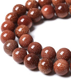 61pcs 6mm Natural Gold Sandstone Beads Gemstone Round Loose Beads for Jewelry Making DIY Bracelet Necklace 15“