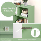 KOTEK Toy Storage Organizer, 5 Cubby Kids Bookshelf, Wooden 3-Tier Bookcase Storage Cabinet, Open Display Book Shelf for Daycare, Nursery, School Classroom, Living Room (Green, 8 Cubes)