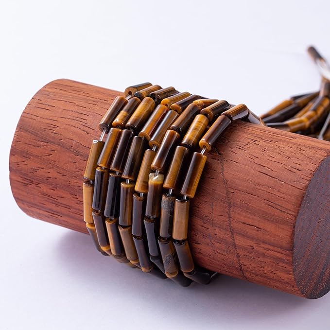 Natural Yellow Tiger Eye Cylinder Tube Beads 4x13mm 38cm/str Loose Semi Gemstone Stone Beads for Making Bracelets Necklace Earrings