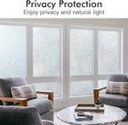Haton Window Privacy Film, Frosted Glass Static Cling Sun Heat Blocking Window Clings, Frosting Opaque Coverings, Vinyl Removable Stickers Tint for Home Door Office, Non Adhesive 11.8" x 78.7"