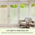 Frosted Glass Window Privacy Film - UV Sun Blocking Heat Control, Static Cling Removable & Reusable for Home, Bathroom, and Office (Frosted 35.4 Inch x 16.4 Feet)