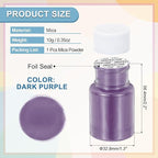 uxcell 10g/0.35oz Cosmetic Grade Mica Powder, 600 Mesh Mica Powder Natural Resin Epoxy Pigment Powders for Casting Resin, Candle Dye, DIY Nail Polish and Lip Gloss, Dark Purple