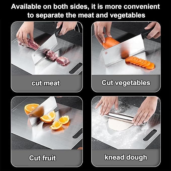 Titanium Cutting Boards for Kitchen,Katuchef Titanium Cutting Board,Non toxic Doubld-Side Available Chopping Boards, Easy to Clean and Store(2PCS-M+L)