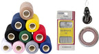 10 Colors Serger Sewing Thread and Tape Measure - 10 Cones Threads of 500 Yards Each Spool | Sewing Clips Quilting Materials Heavy-Duty Sewing Machine Threads and Tape Measure | Lace,Ribbon Yarn