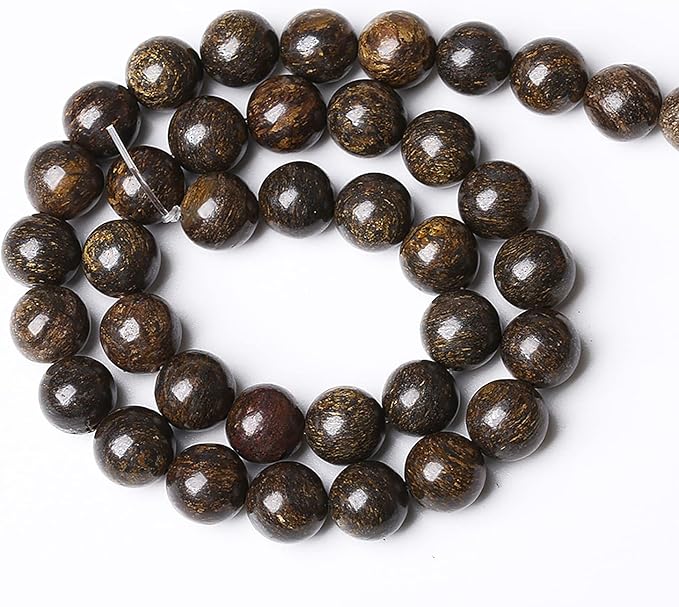 88pcs 4mm Natural Stone Beads Brown Bronzite Gemstone Round Loose Beads for Jewelry Making DIY Bracelet Necklace (Bronzite Gemstone, 4mm)