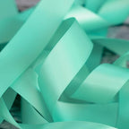 HUIHUANG Satin Ribbon 1 inch Aqua Blue Ribbon 50 Yards Aqua Blue Double Face Silk Satin Ribbons for Crafts Christmas Tree Decor Gift Wrapping Bows Bridal Floral Bouquet Wedding Baby Shower Decor