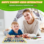 Magnetic Alphabet Maze Letter Puzzle Board, NOWRICH Montessori Toys for 2 3 4 5 Years Old Boys Girls, Magnet Alphabet Learning Car Parking Maze Toys for Kids 3-5, Birthday Gifts for Toddler