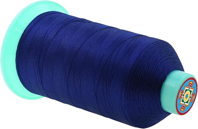 Mandala Crafts Bonded Nylon Thread Dark Blue Heavy Duty Sewing Threads - 1250 YDs Size 138 420D T135 Tex 135 Thread for Leather Jeans Weaving Outdoor Marine Upholstery Threads