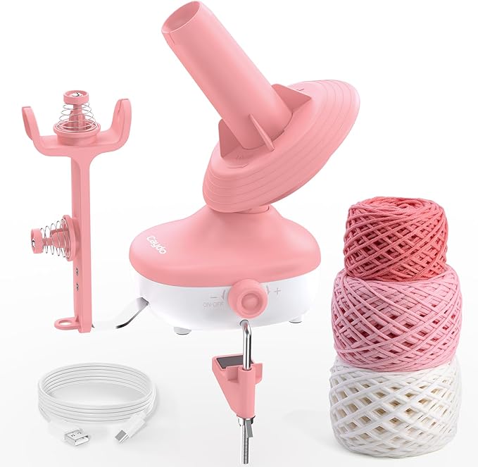 Caydo Yarn Winder, Electric Yarn Ball Winder Mini, Automatic Yarn Cake Winder with Sufficient Tension, Compact 7oz Yarn Winder for Crocheting Stepless Speed Yarn Spinner, Ideal for Crochet Enthusiasts