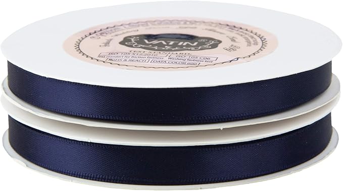 VATIN Double Face Deep Navy Blue Satin Ribbon 3/8" Continuous 50 Yards,Navy Blue Polyester Fabric Ribbon use for Bows Bouquet, Gift Wrapping, Floral Arrangement Wedding Decoration