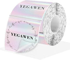 2" x 2" Square Transparent Thermal Labels Stickers, Clear Thermal Labels, Transparent Holographic Pink Direct Thermals Label, Perforation Line Design- 200 Sheets