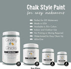 Chalky Chicks All-in-One Chalk Paint for Furniture or Cabinet - 8 Fl Oz - Matte Finish Sea Glass (Light Blue) for Metal, Wood Furniture Paint - No Sanding All-in-One for Home Decor & Crafts, USA Made