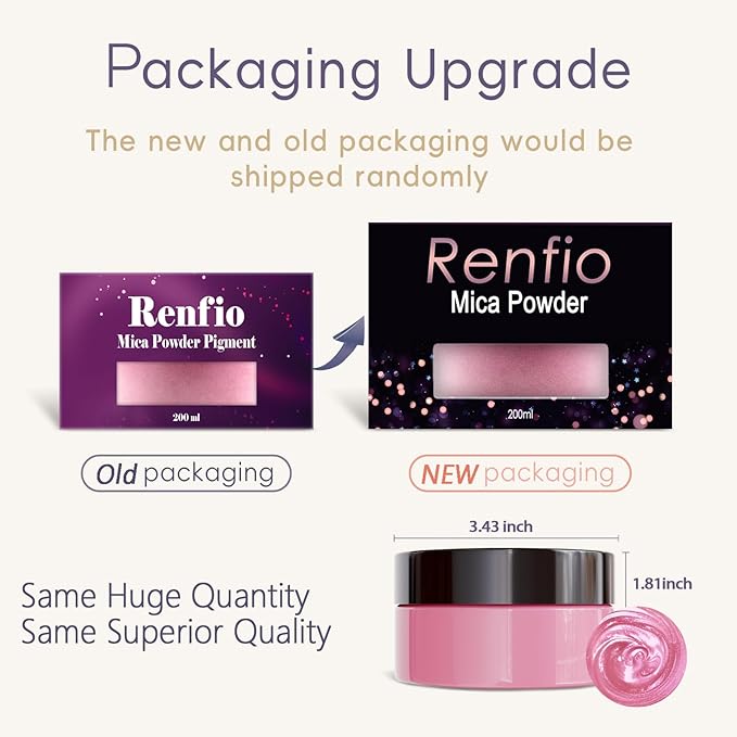 Renfio 100g Mica Powder Pigment, Metallic Natural Dye Mineral Pearl Shimmer Epoxy Resin Dye for Painting Soap Making Slime Bath Bombs 3.5 Oz - Golden Brown