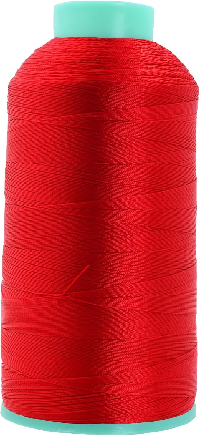 Mandala Crafts Bonded Nylon Thread Red Heavy Duty Sewing Threads - 2843 YDs Size 46 210D T45 Tex 45 Thread for Leather Jeans Weaving Outdoor Marine Upholstery Threads