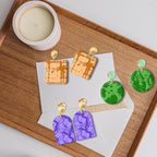 CHGCRAFT Marble Silicone Clay Texture Mat - Square Silicone Texture Stamps for DIY Clay Jewelry & Decorative Card Making