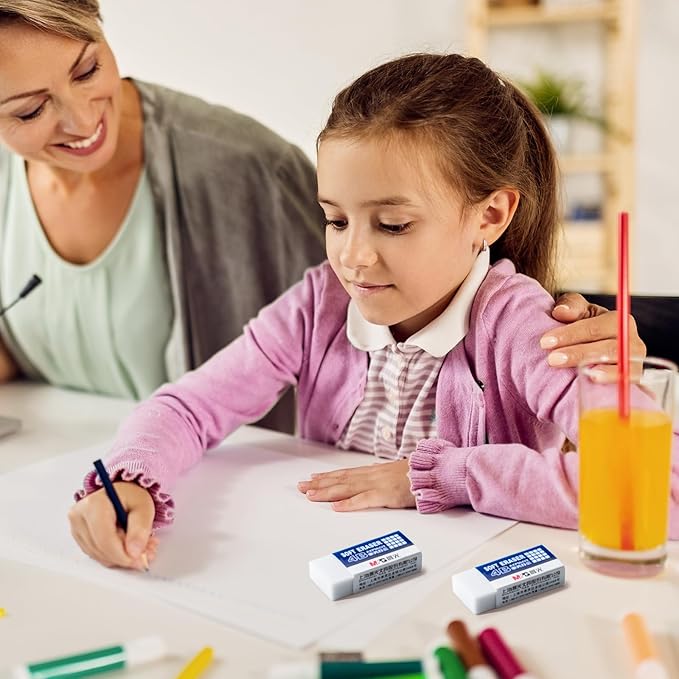 M&G 30 Pack Large Erasers Pencil Erasers, 4B White Rubber Eraser Rectangular Bulk for Kids School Students Office, Art Erasers for Drawing