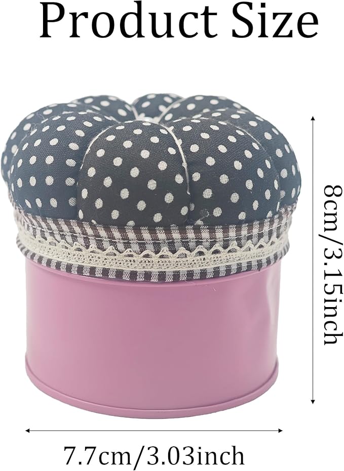 pson Pumpkin Shaped Pin Cushion with Storage Box, Cute Sewing Needle Holder for Quilting, DIY Crafts, Needlework, Sewing(Black with Spotted)