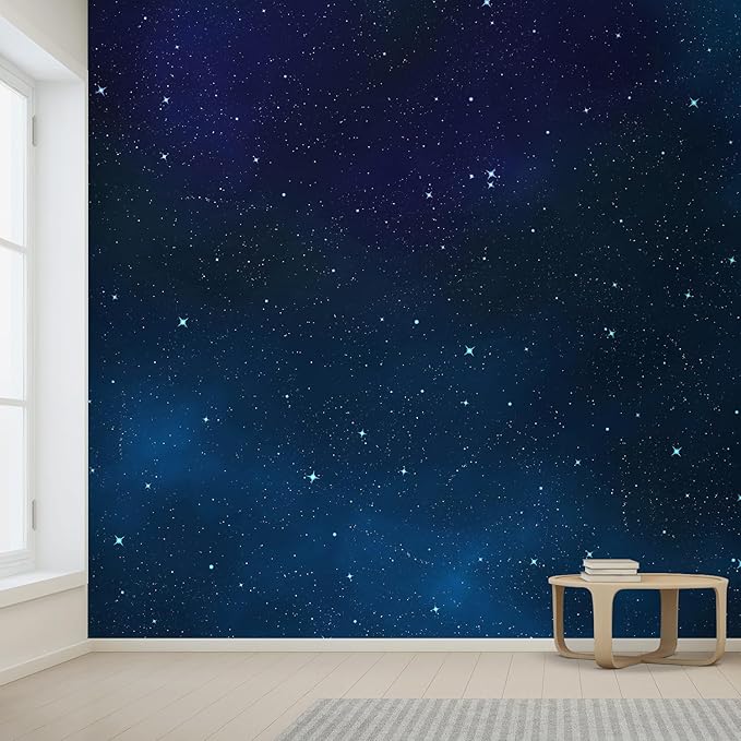 wall26 Wall Sticker/Wall Mural Beautiful Scenery of The Starry Night, Not Peel and Stick, Non-Woven Wallpaper Decorative for Bedroom, Living Room,Office - 120x192 inches