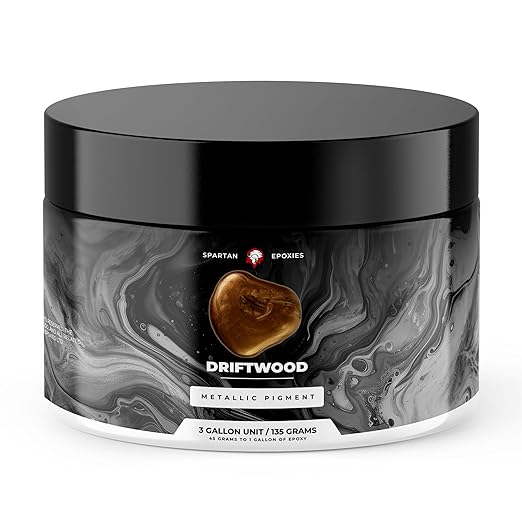 Spartan Epoxies Metallic Pigment Powder for Epoxy - 30 Unique Colors, 4oz for 1 Gallon and 12oz for 3 Gallons of Clear Epoxy, Made in The USA (Driftwood, 12oz (135 Grams))