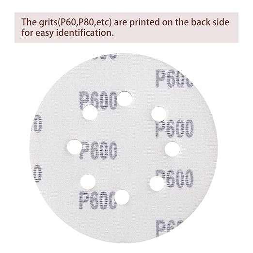 150pcs 600 Grit Sanding Discs, 5-Inch 8-Hole Sandpaper, for Woodworking or Automotive