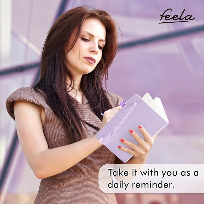 feela 5 Pack Notebooks Journals Bulk, Hardcover Classic Ruled Lined Journals with Pen Holder for Women Girls School Business Supplies, with 5 Black Pens, 120 GSM, 5.1”x8.3”, A5, Pastel Colors