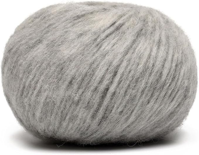 Pullu - Baby Alpaca Merino Wool Yarn Set of 3 Skeins (150 Grams) Worsted Weight - Sourced Directly from Peru - Heavenly Soft and Perfect for Knitting and Crocheting (Heather Silver Gray)
