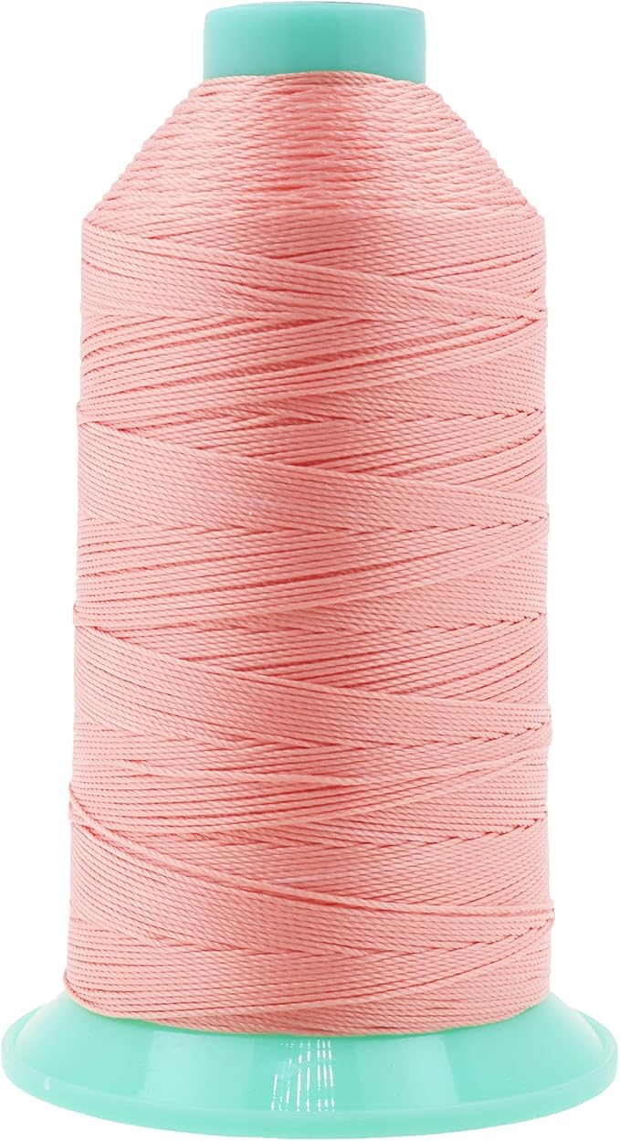 Mandala Crafts Bonded Nylon Thread Blush Heavy Duty Sewing Threads - 800 YDs Size 277 840D T270 Tex 270 Thread for Leather Jeans Weaving Outdoor Marine Upholstery Threads