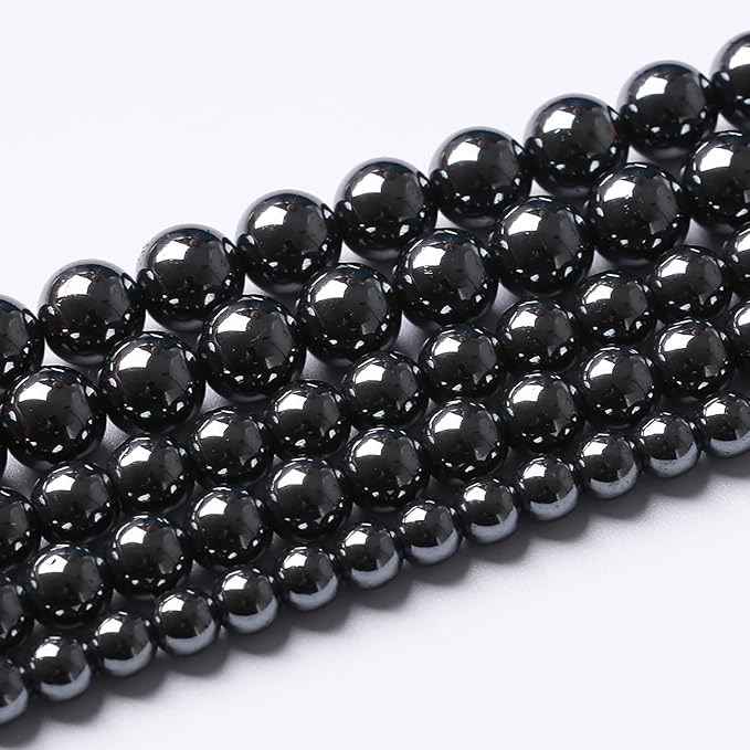 38pcs 10mm AAA Black Hematite Beads Natural Stone Gemstone Round Loose Beads for Jewelry Making DIY Bracelets Necklace Earrings