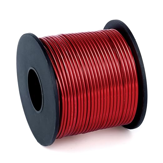 Aluminum Craft Wire, 95 Feet 2.0mm/ 14 Gauge Red Bendable Soft Metal Aluminum Wire Roll Bulk for DIY Crafts Sculpting Jewelry Making