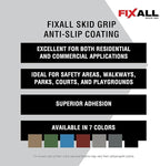 FIXALL Skid Grip Anti-Slip Coating, 1 Gallon, Smoke, Exceeds ADA Standards, Ideal for Safety Areas, Slip-Resistant Pavement, Cement & Concrete Paint