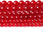 90PCS 4MM Red Chalcedony Beads Round Loose Stone Beads for Jewelry Making DIY Energy Stone Healing Power Bracelet 15"