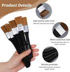 5Pcs Wide Flat Paint Brushes, Oil Art Brushes Set for Acrylic Painting Assorted Sizes Nylon Bristles Artist Paintbrush for Applying Gesso Acrylic Paint Oil Painting Watercolor