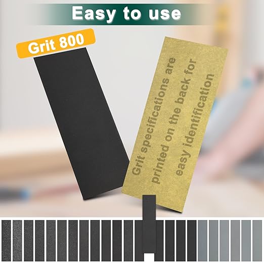 20PCS Sand Paper 800 Grit Sandpaper Sheets, 9 x 3.6 Inch Wet Dry Sandpaper Sheets, Sand Paper for Metal, Wood Furniture, Automotive and Crafts