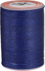 uxcell Round Leather Sewing Waxed Thread, 55m / 60 Yards Wax Polyester String, 0.8mm Waxed Stitching Cord for Leather Crafts, Bookbinding, Bracelets Braided, Sapphire Blue