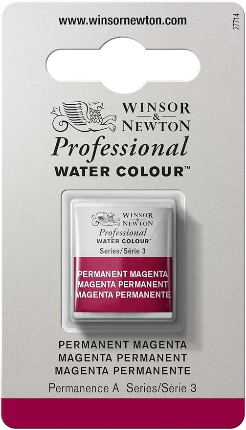 Winsor & Newton Professional Water Colour Paint, Half Pan, Permanent Magenta