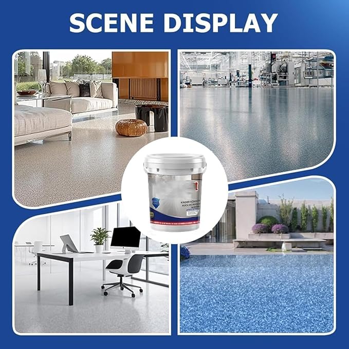 Epoxy Floor Paint, Epoxy Colored Sand Floor Paint, High-Gloss Marble Effect Self-Leveling Coating, Waterproof, Non-Slip, Ultra-Durable for Garage, Basement, Wood Floors (Sapphire Blue,2.2 lb)