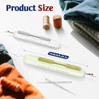 2 in 1 Needle Threader Seam Ripper Tool for Easy Needle Threading and Stitch Removal, Multifunctional Hand Sewing Tools Automatic Threading Tool Stitch Ripper (Beige & Green & White)