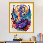 Magxvouy Cross Stitch Kits Stamped Full Range of Embroidery Kits,Cross Stitch Patterns Needlework Kits for Beginners 11CT Printed Kits&Magic Dragon 16x20 inch