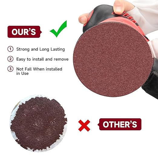 5 Inch 100 PCS Sanding Disc 180 Grit,Hook and Loop Sanding Discs for Random Orbital Sander
